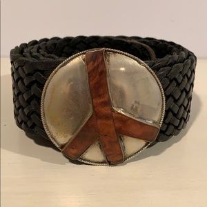 Black Woven Leather Belt